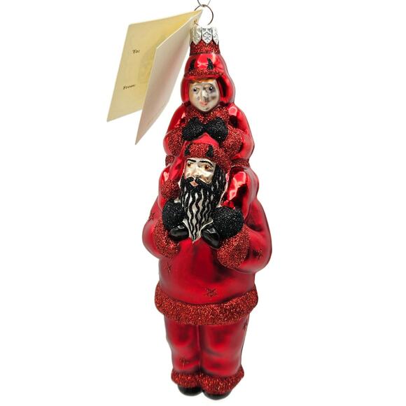 Patricia Breen Carry Me Santa Claus Devils Stars Red Halloween Tree Ornament - Picture 1 of 8